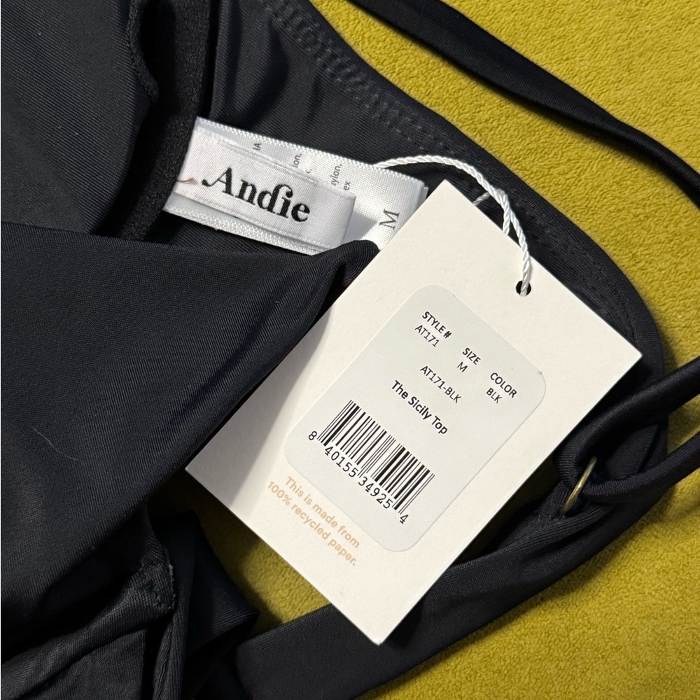 ANDIE SWIM The Sicily Top Medium in Black NWT 111 - Picture 7 of 7
